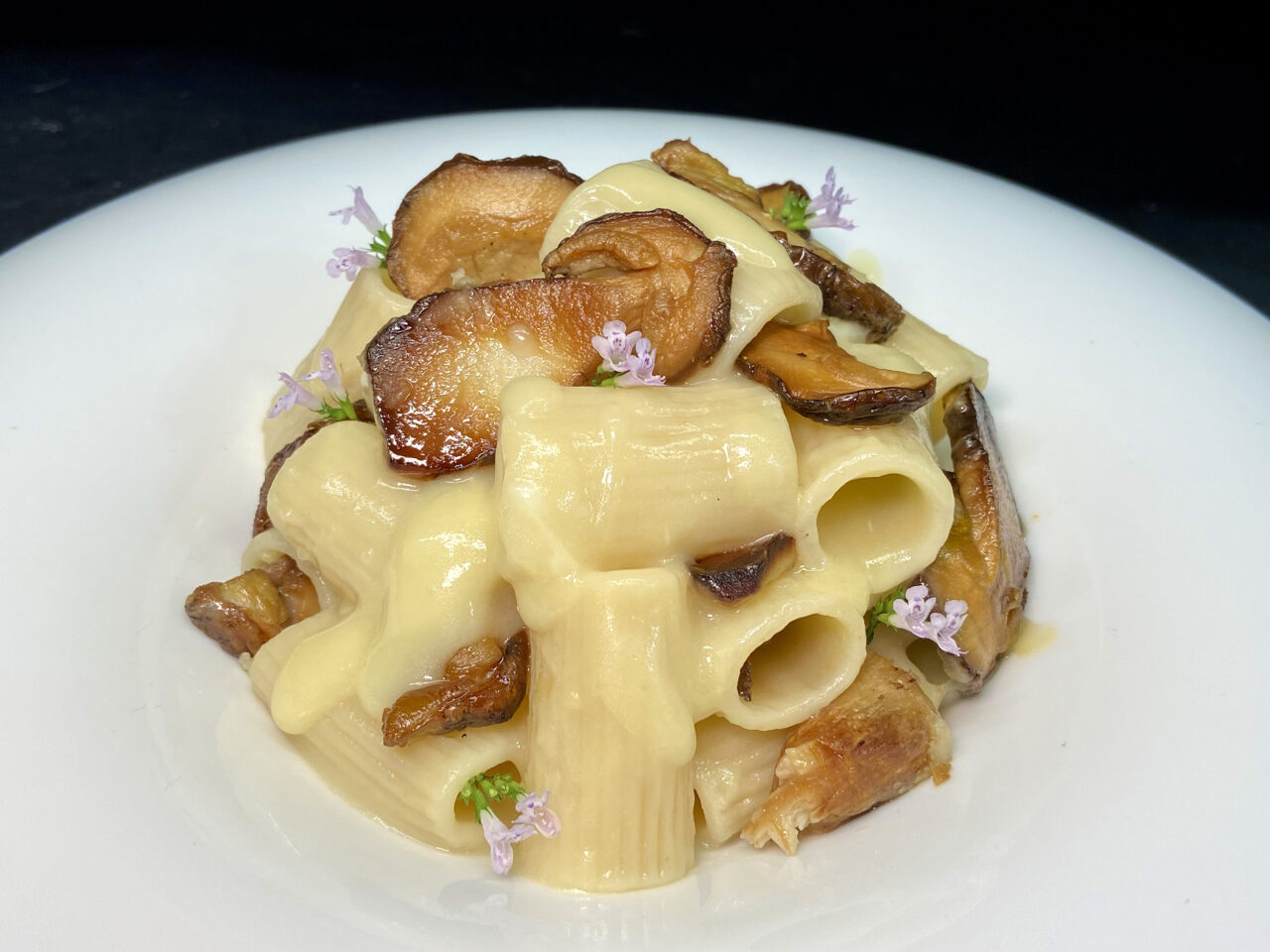 Mezza manica Pasta Armando con patate, provola e funghi porcini