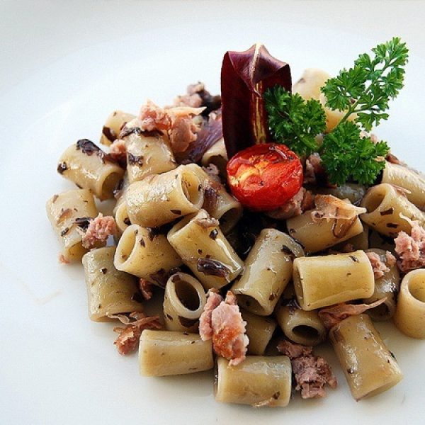 Canneroni with radicchio sauce