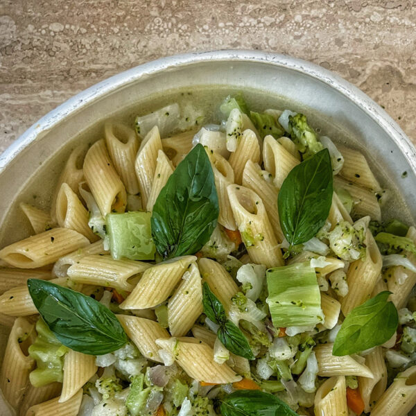 Mezze penne in minestra autunnale